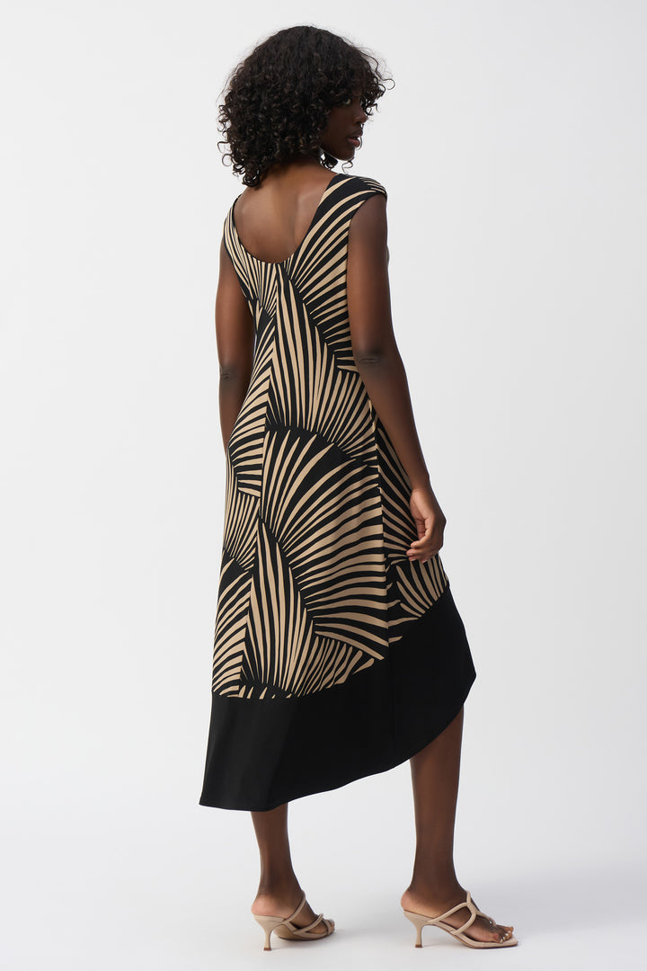 PALM PRINT HI LO DRESS