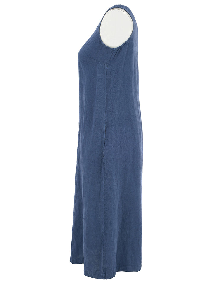 LINEN SLEEVELESS DRESS