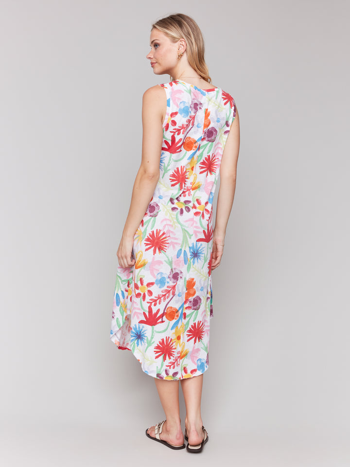 WILDFLOWERS SLEEVELESS PRINTED DRESS