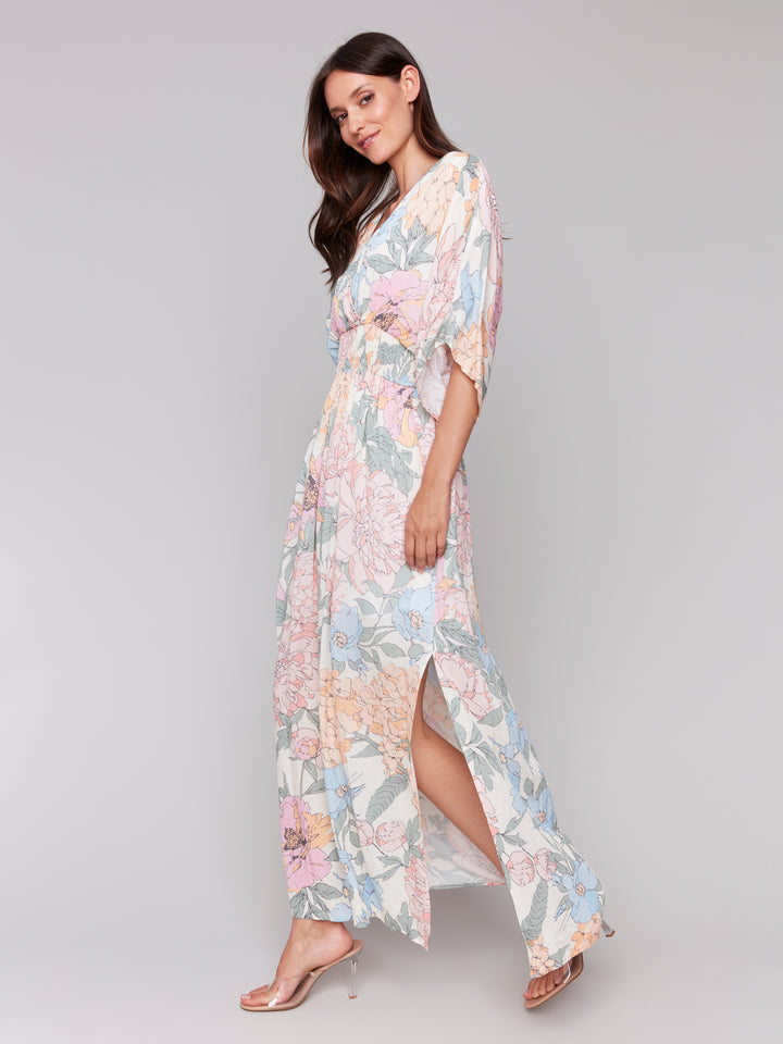 DAHLIA PRINT SS MAXI DRESS