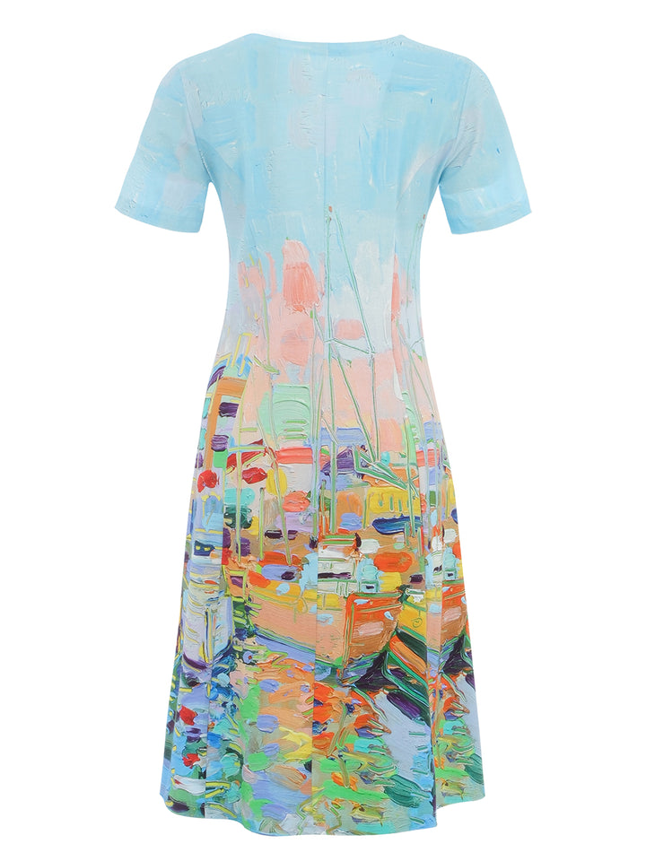 KINGS PIER MARINA SS SPLIT NECK DRESS