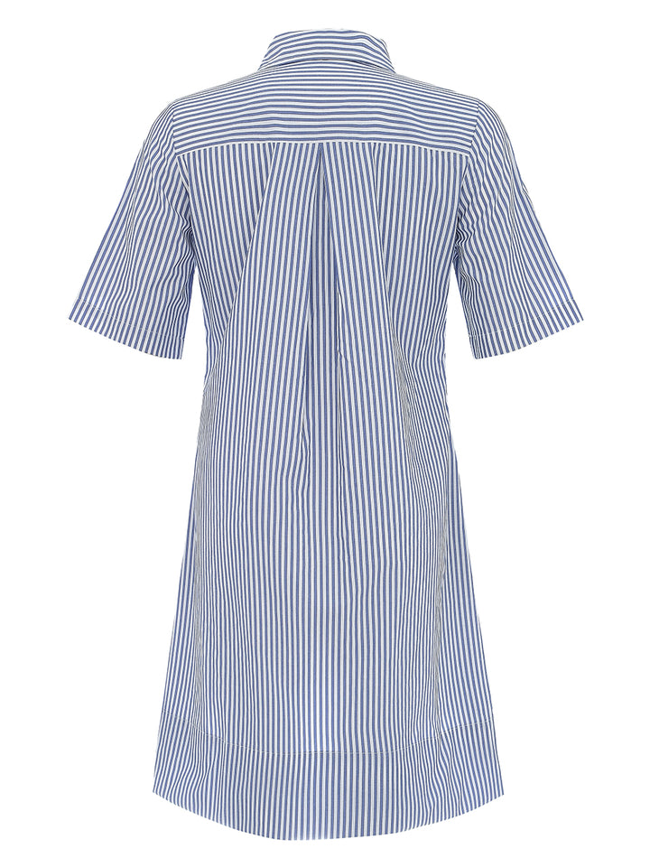 BLUE LOTUS STRIPE DRESS WITH COLLAR