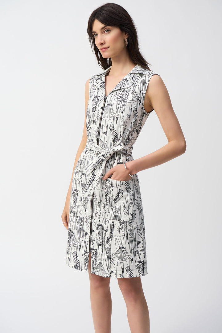 FASHION PRINT ZIP FRONT DRESS