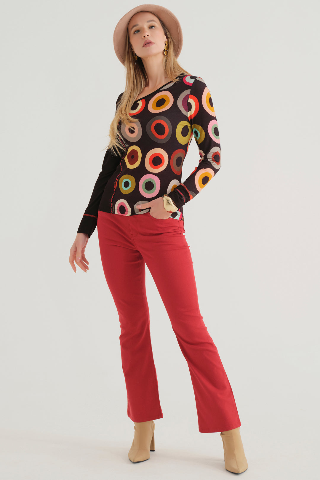 MOVING TARGET PILOT ASYMMETRIC NECK TOP