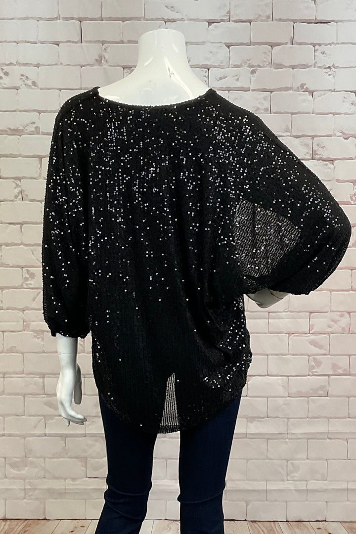 SEQUIN DOLMAN TOP