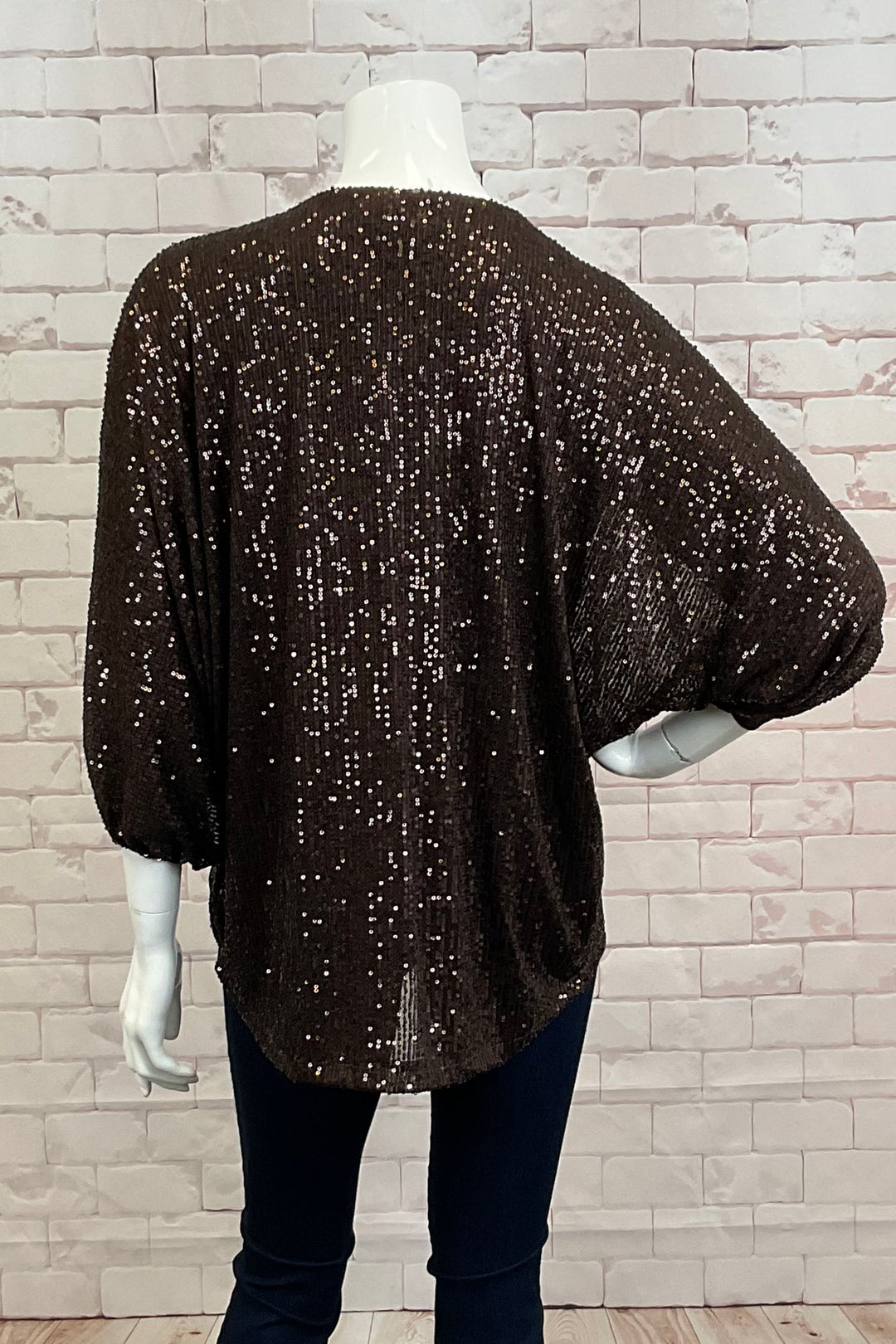 SEQUIN DOLMAN TOP