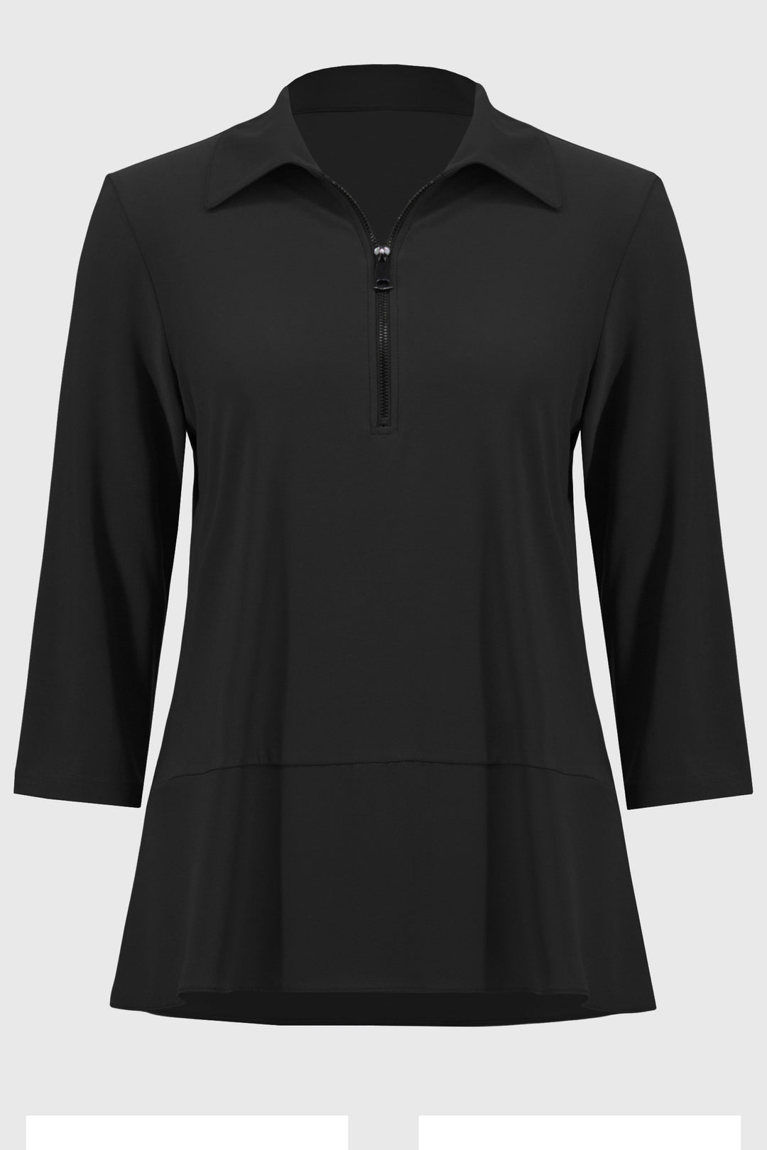 ZIP COLLAR TUNIC WITH GEORGETTE