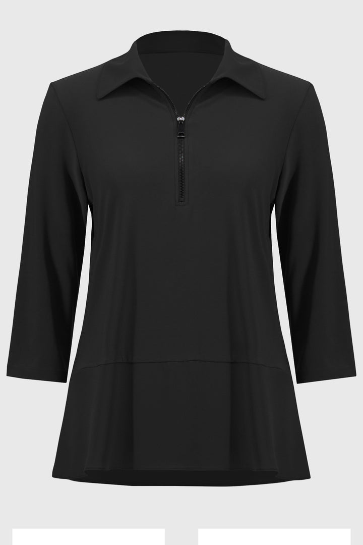 ZIP COLLAR TUNIC WITH GEORGETTE