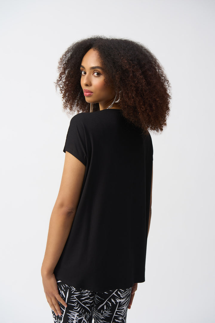 JERSEY SS V-NECK TOP