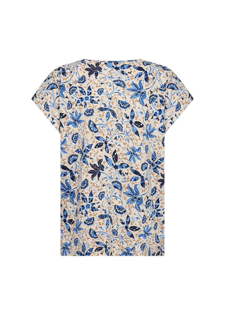 AIR BLUE COMBO FLORAL PRINT TEE