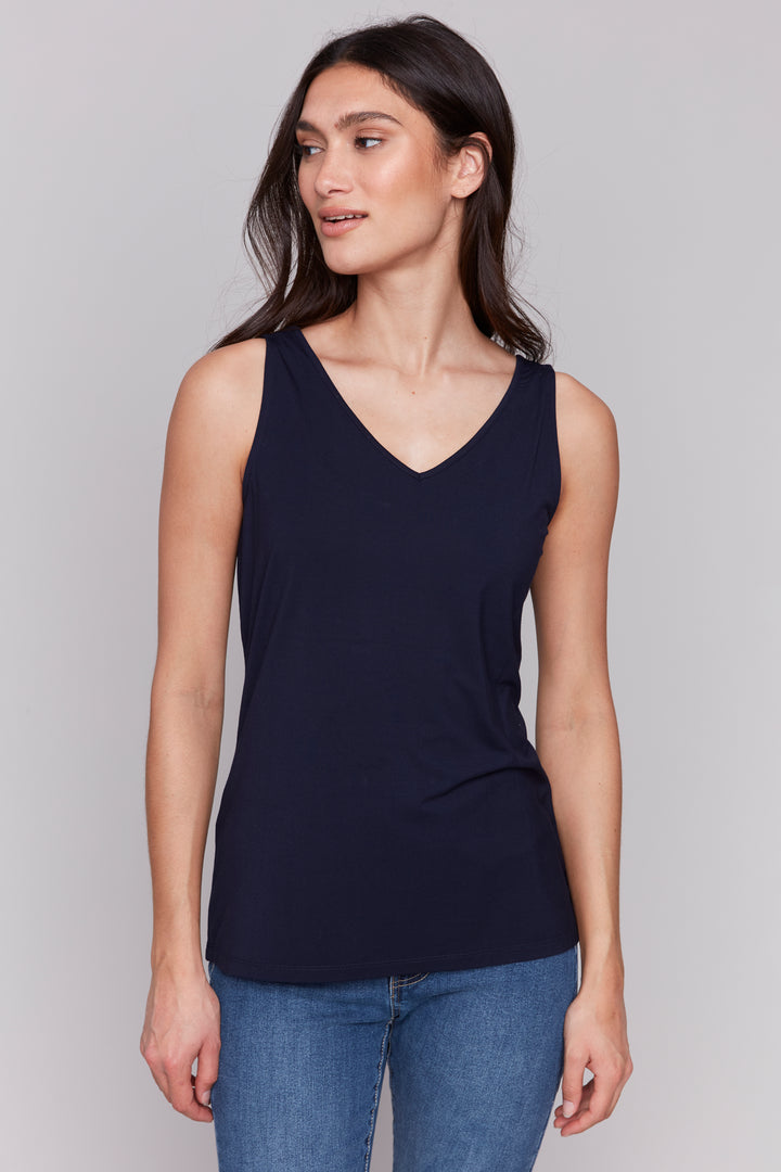 NAVY FRONT TO BACK CAMI