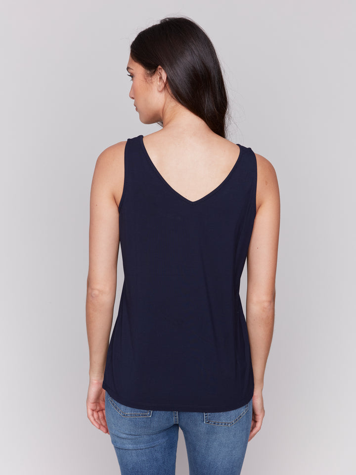 NAVY FRONT TO BACK CAMI