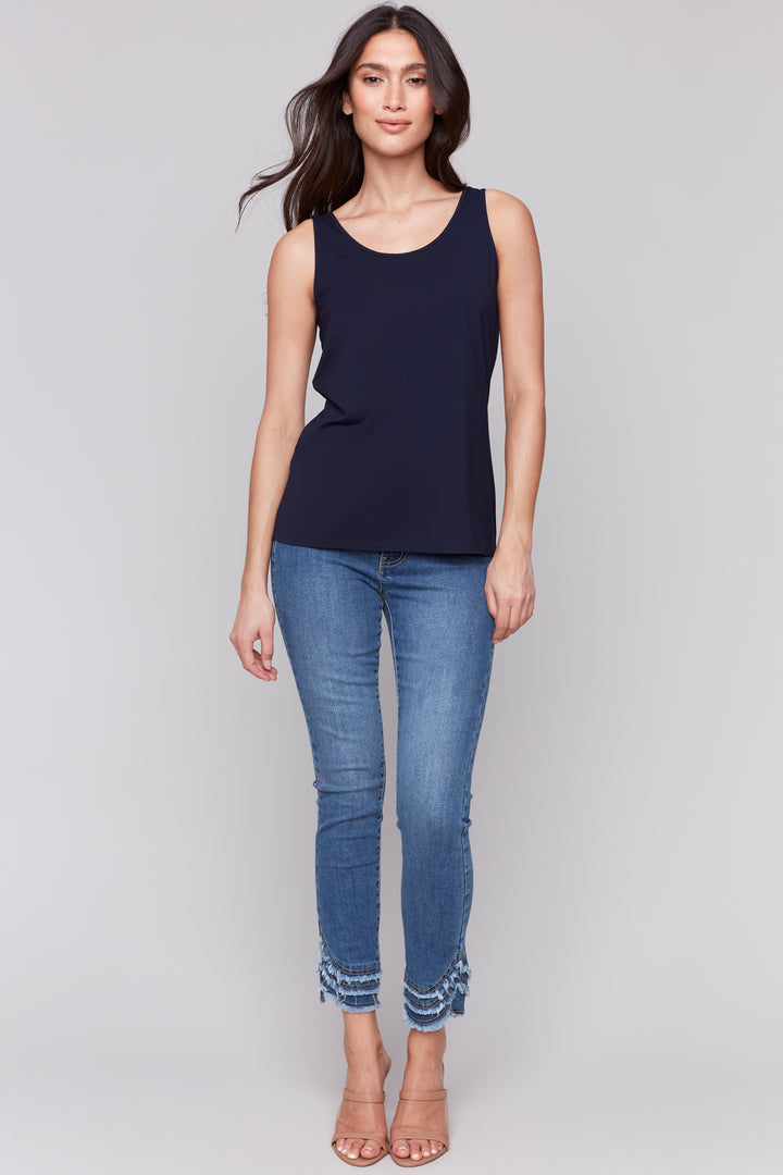 NAVY FRONT TO BACK CAMI