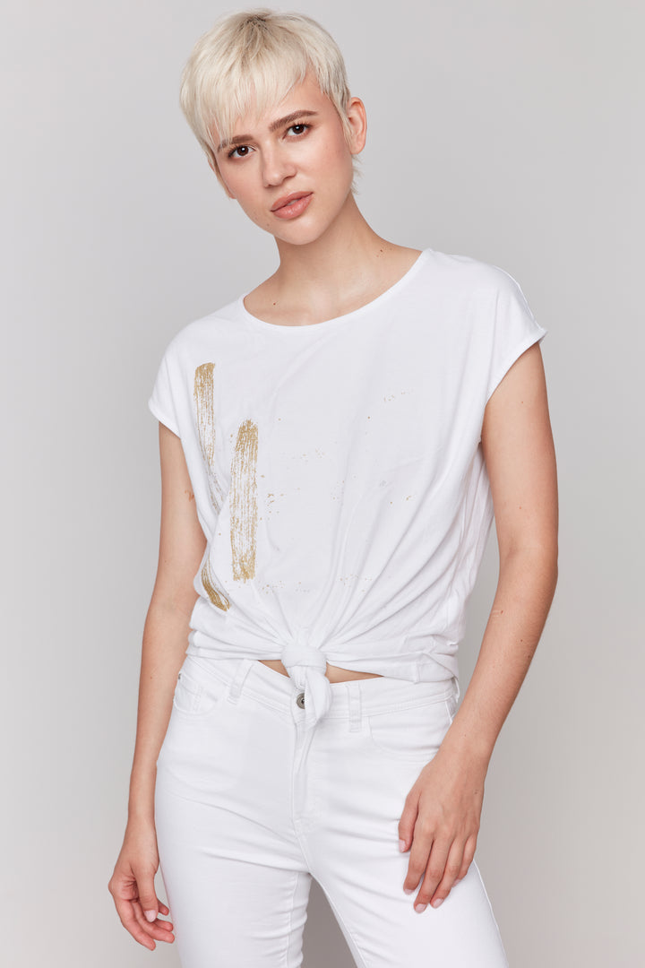 FOIL PRINT KNOT FRONT TEE