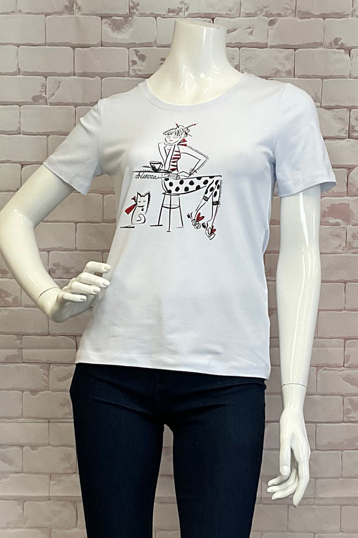 GIRL & CAT PRINT TEE