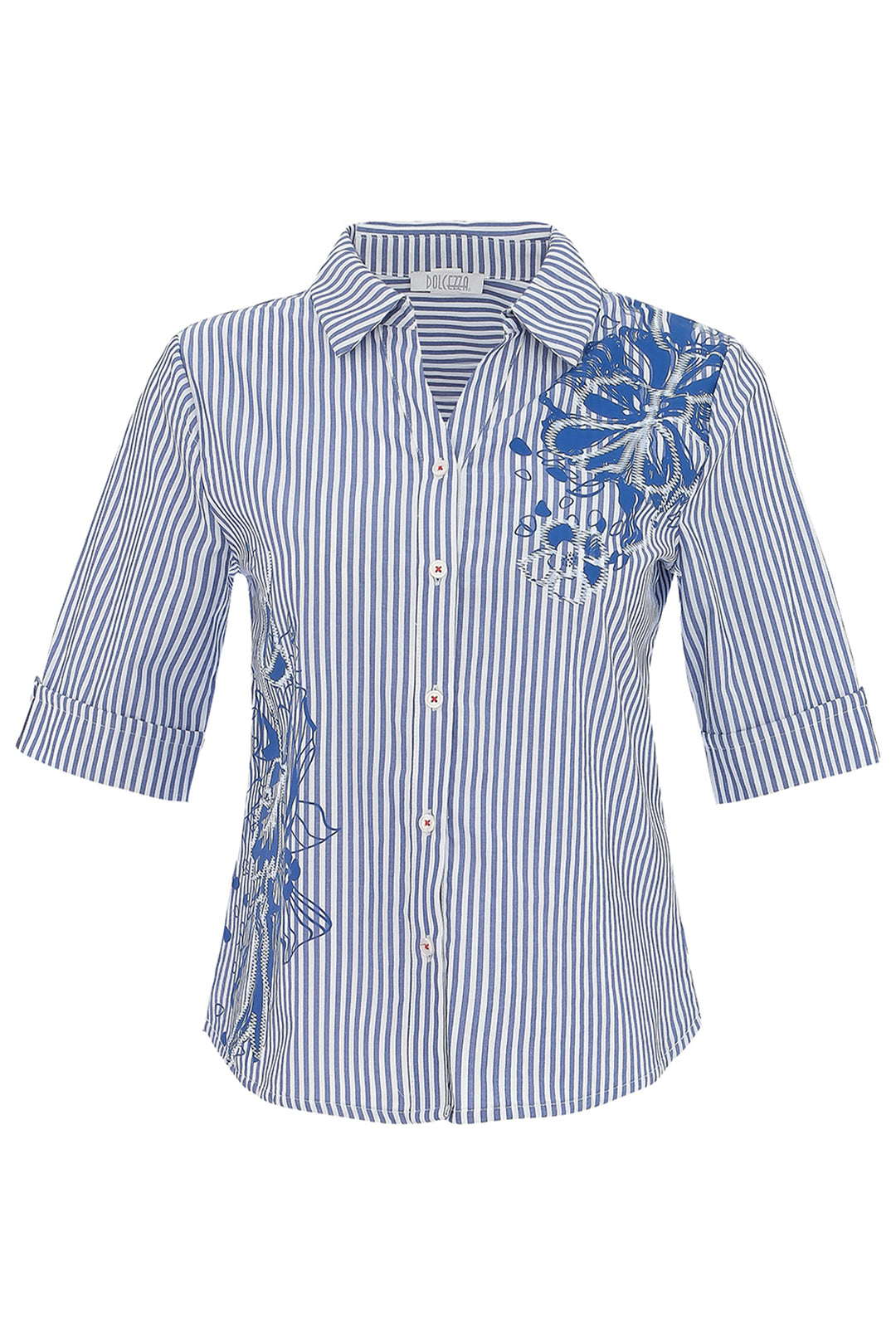 BLUE LOTUS STRIPE BLOUSE