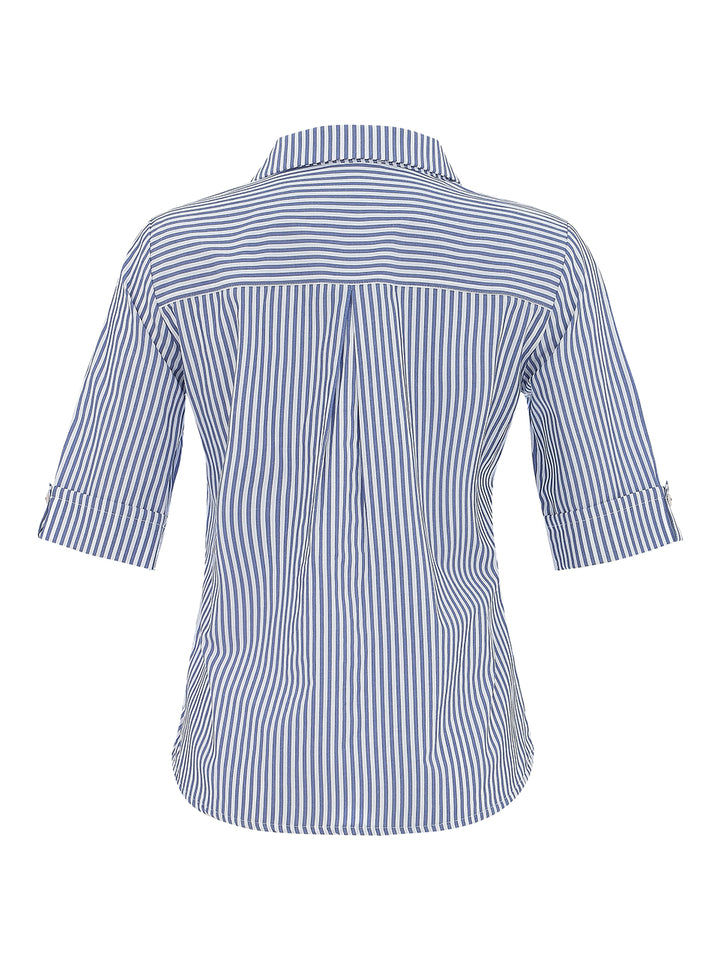 BLUE LOTUS STRIPE BLOUSE