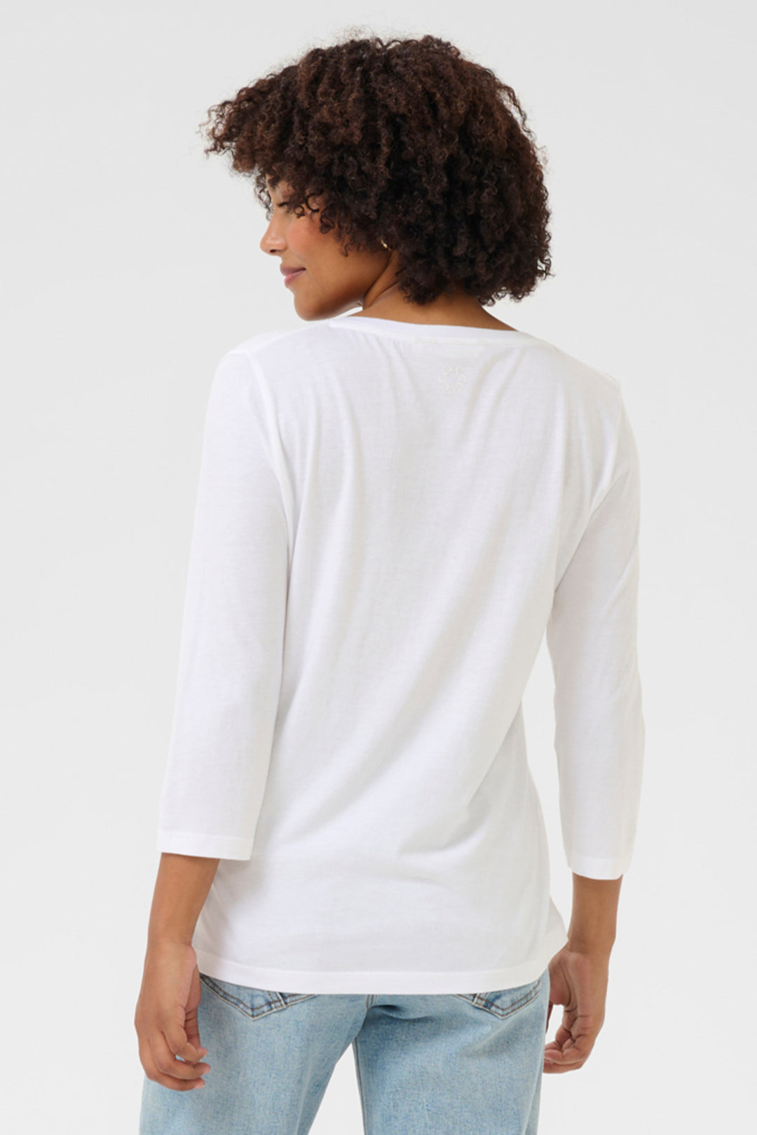 GLITTER V-NECK 3/4 SLEEVE TEE