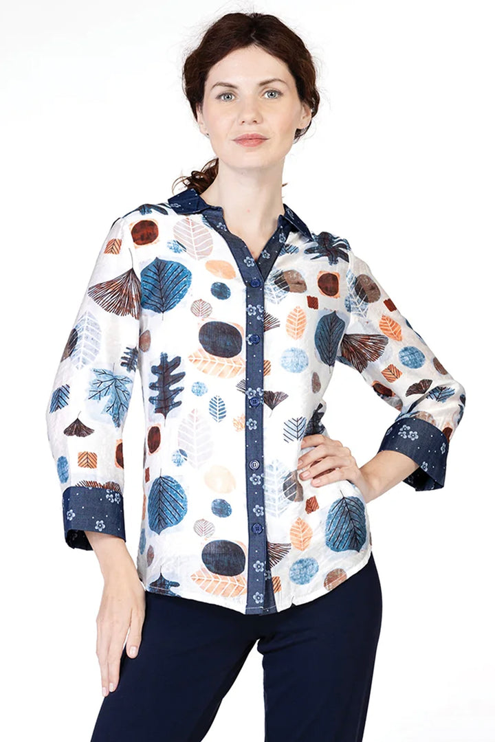 SWIRL FLORAL BLOUSE
