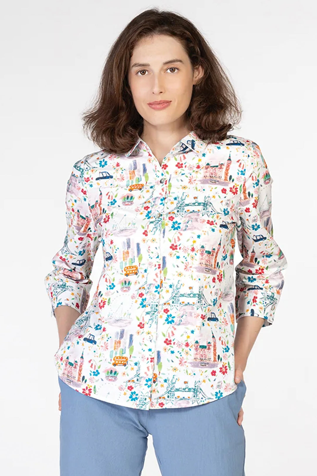 MULTI LONDON PRINT BLOUSE