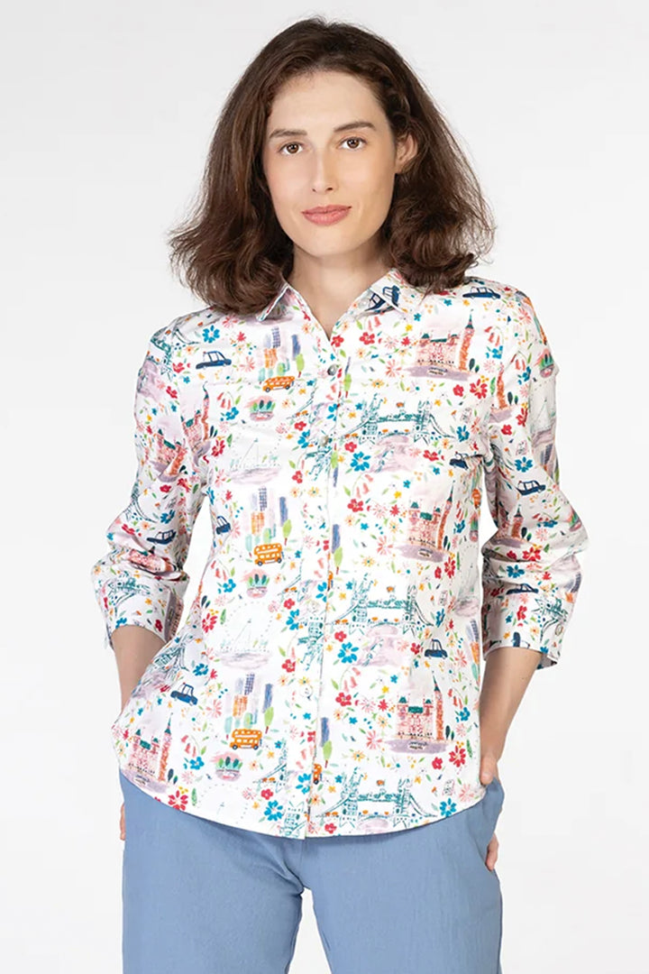 MULTI LONDON PRINT BLOUSE