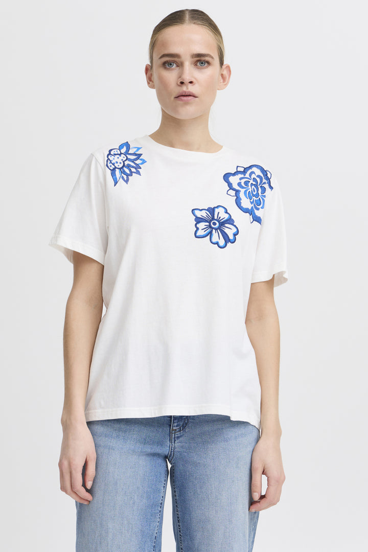 CLOUD DANCER TEE WITH FLOWERS