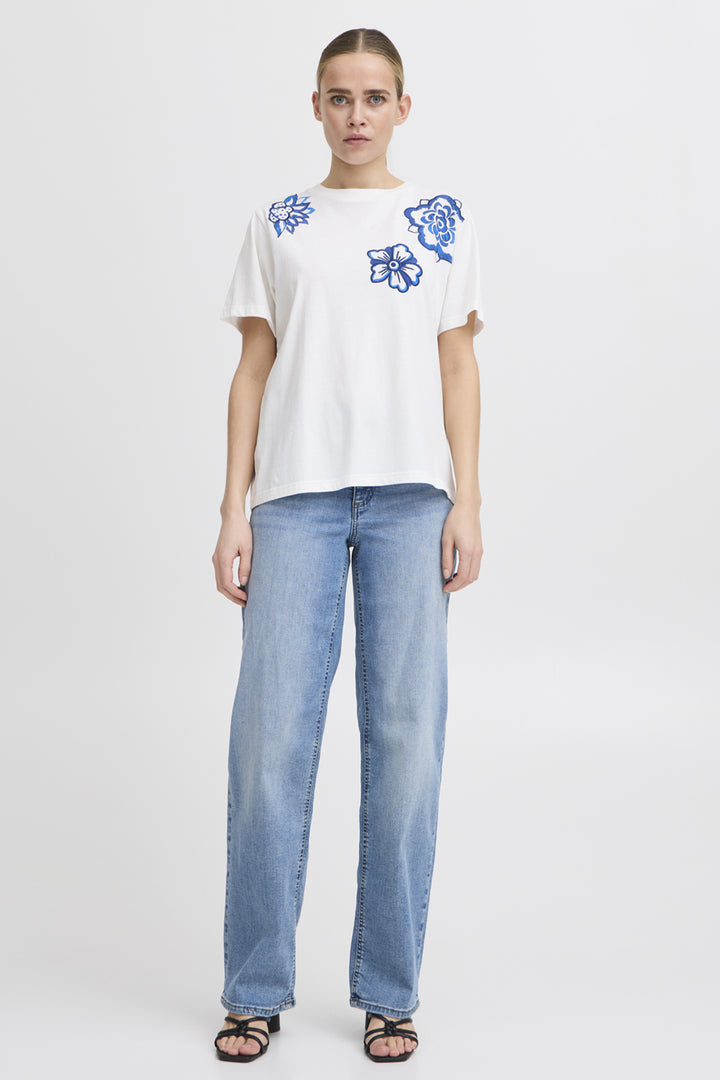 CLOUD DANCER TEE WITH FLOWERS
