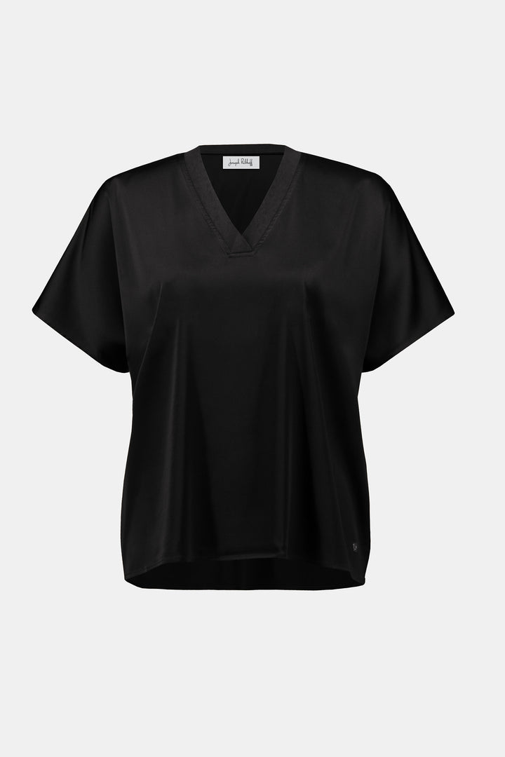 SATIN V-NECK TOP
