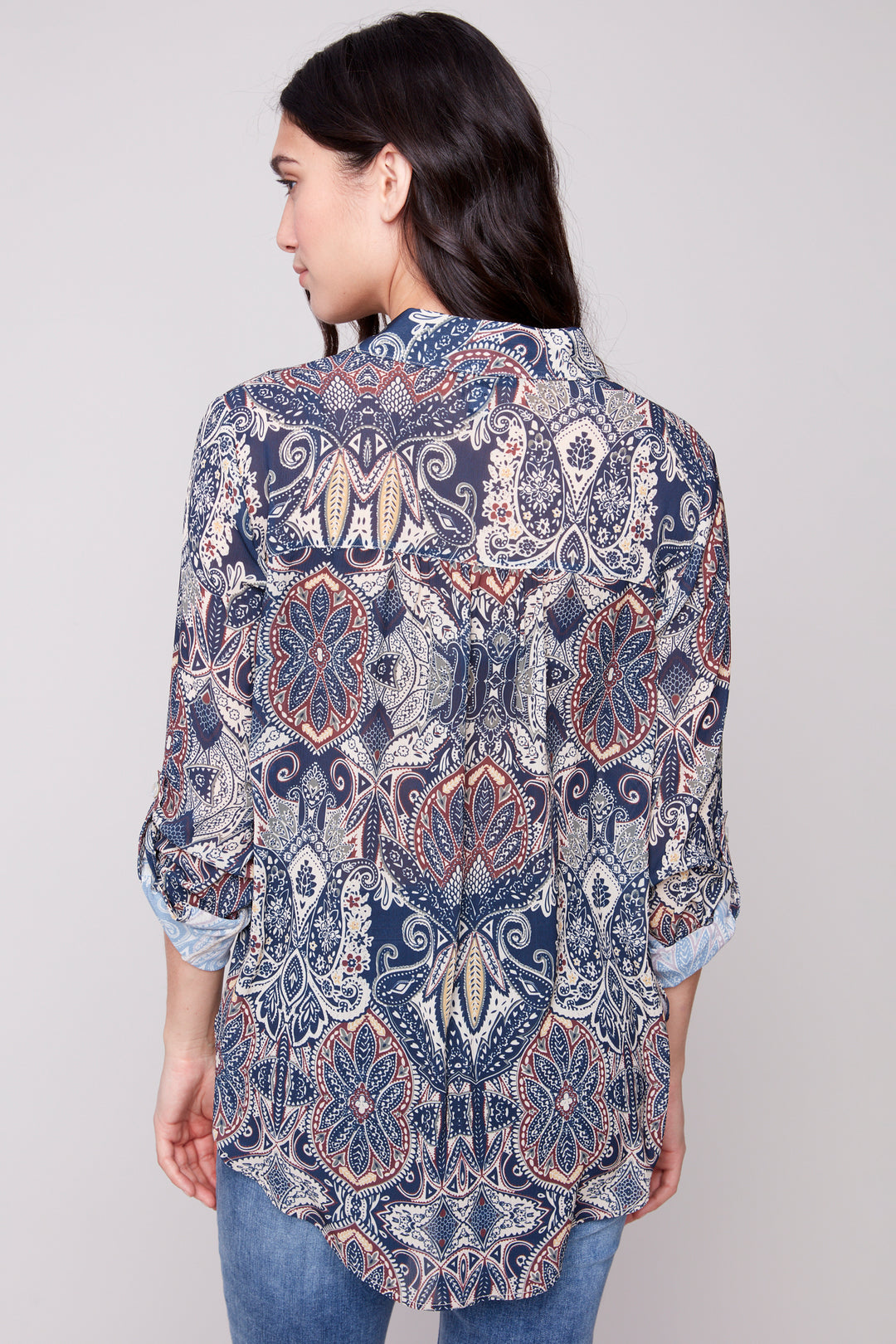BOHO DAMASK PRINT BLOUSE