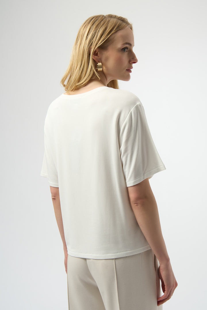 WINTER WHITE AMOUR T-SHIRT WITH RHINESTONE DETAIL