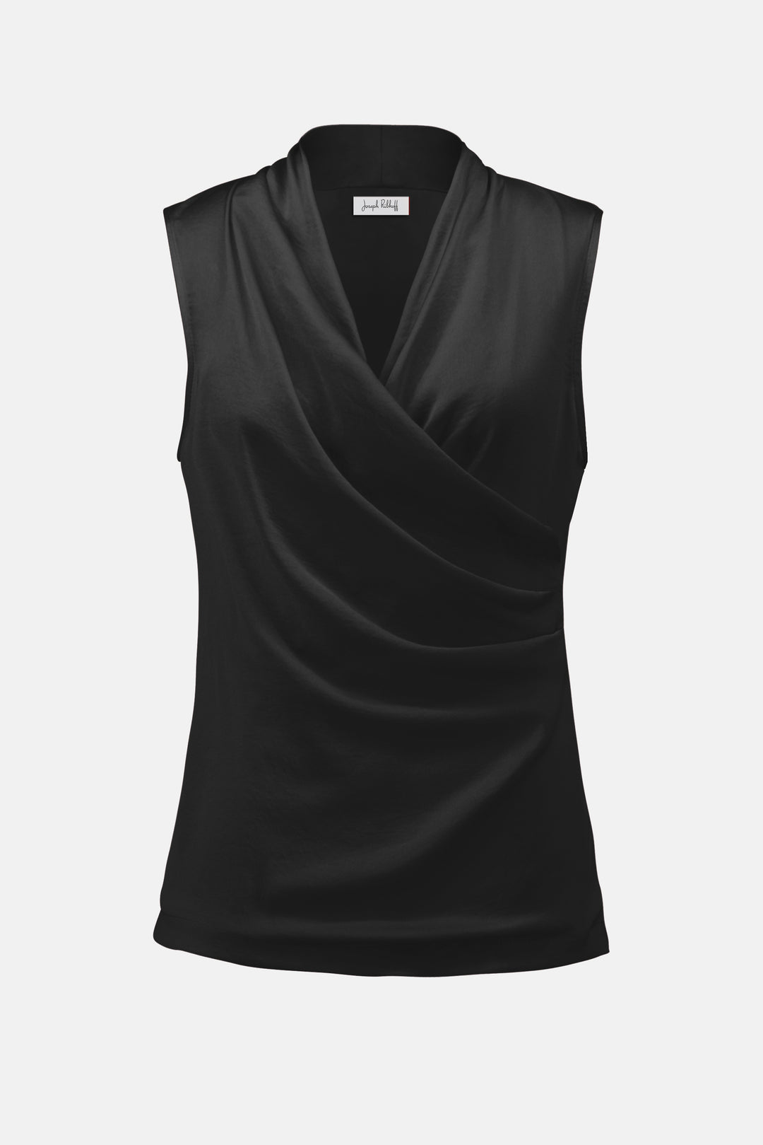 SATIN FRONT SLEEVELESS WRAP TOP