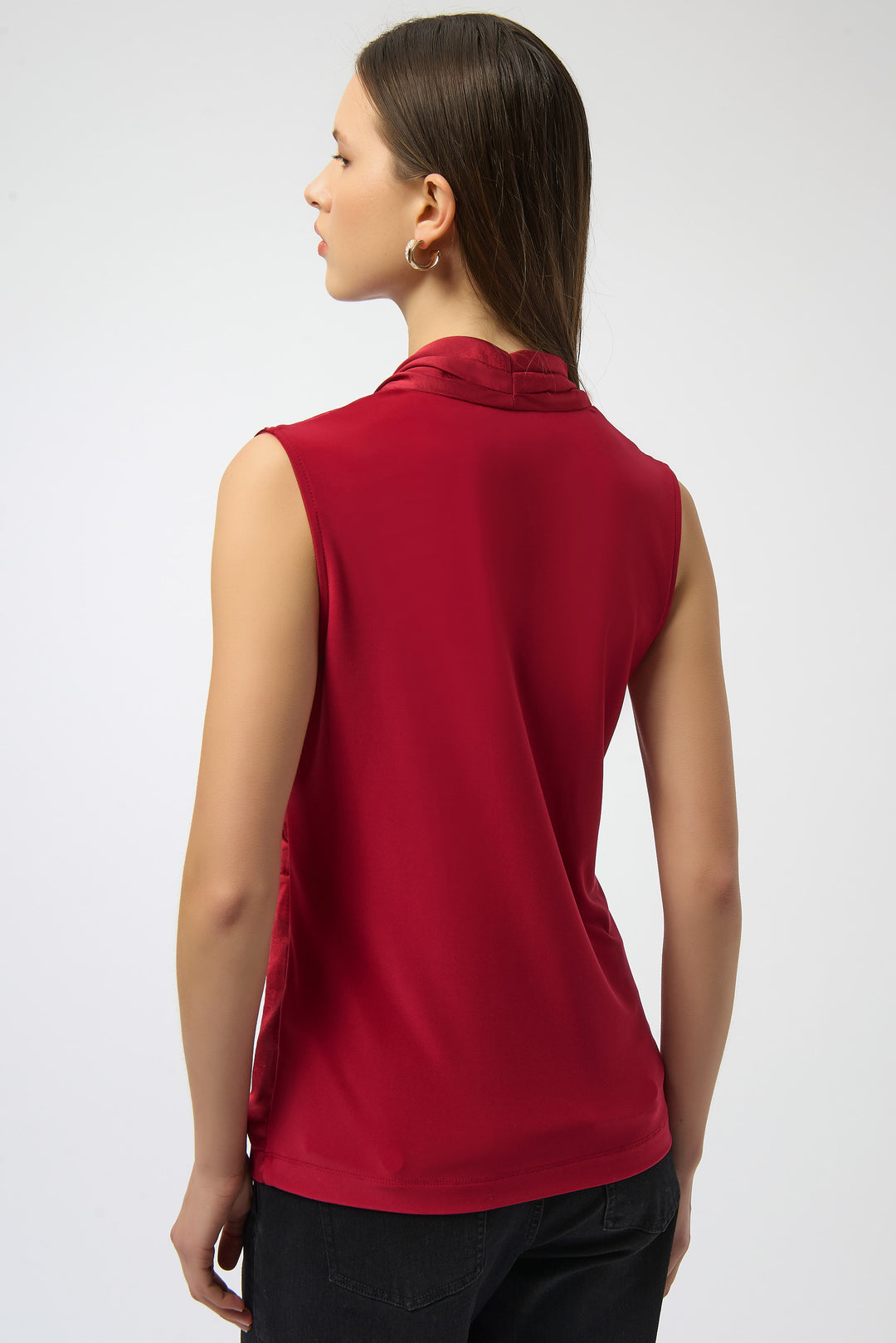 SATIN FRONT SLEEVELESS WRAP TOP