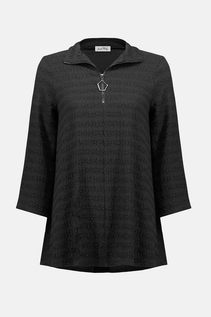 TEXTURED ZIP NECK TUNIC