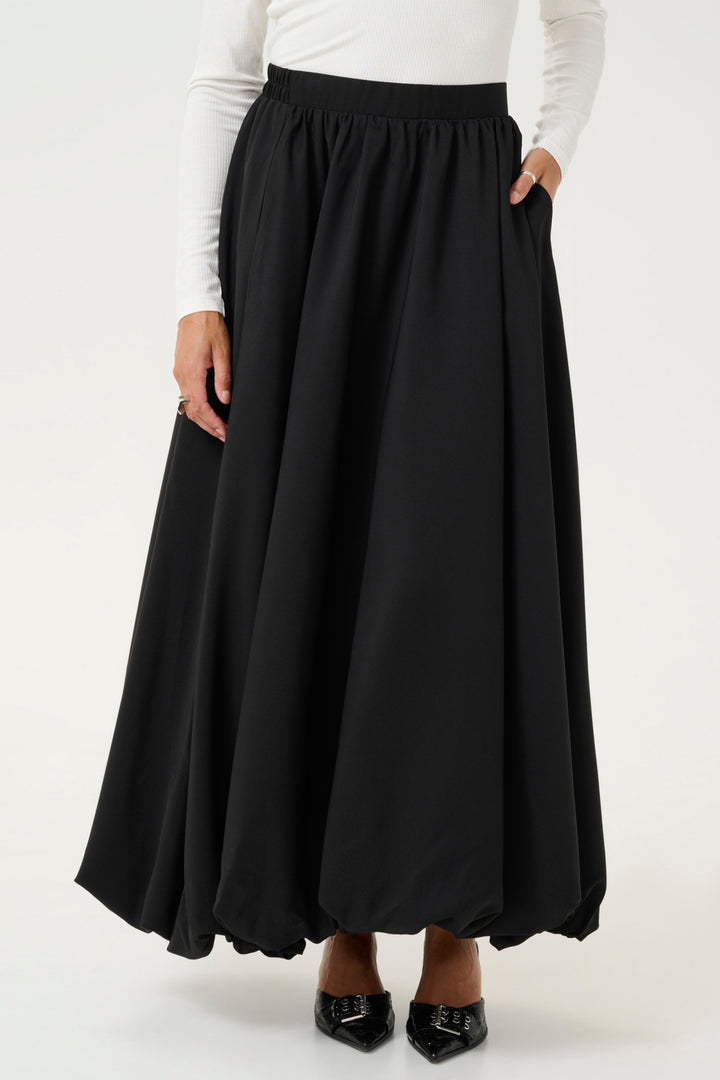 BLACK BUBBLE HEM SKIRT