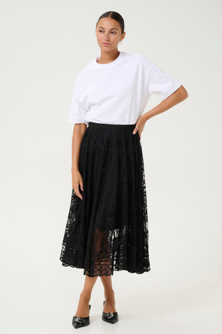 BLACK LACE SKIRT