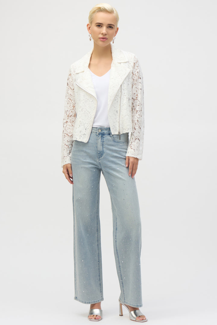 CLASSIC WIDE LEG JEAN WITH CRYSTALS
