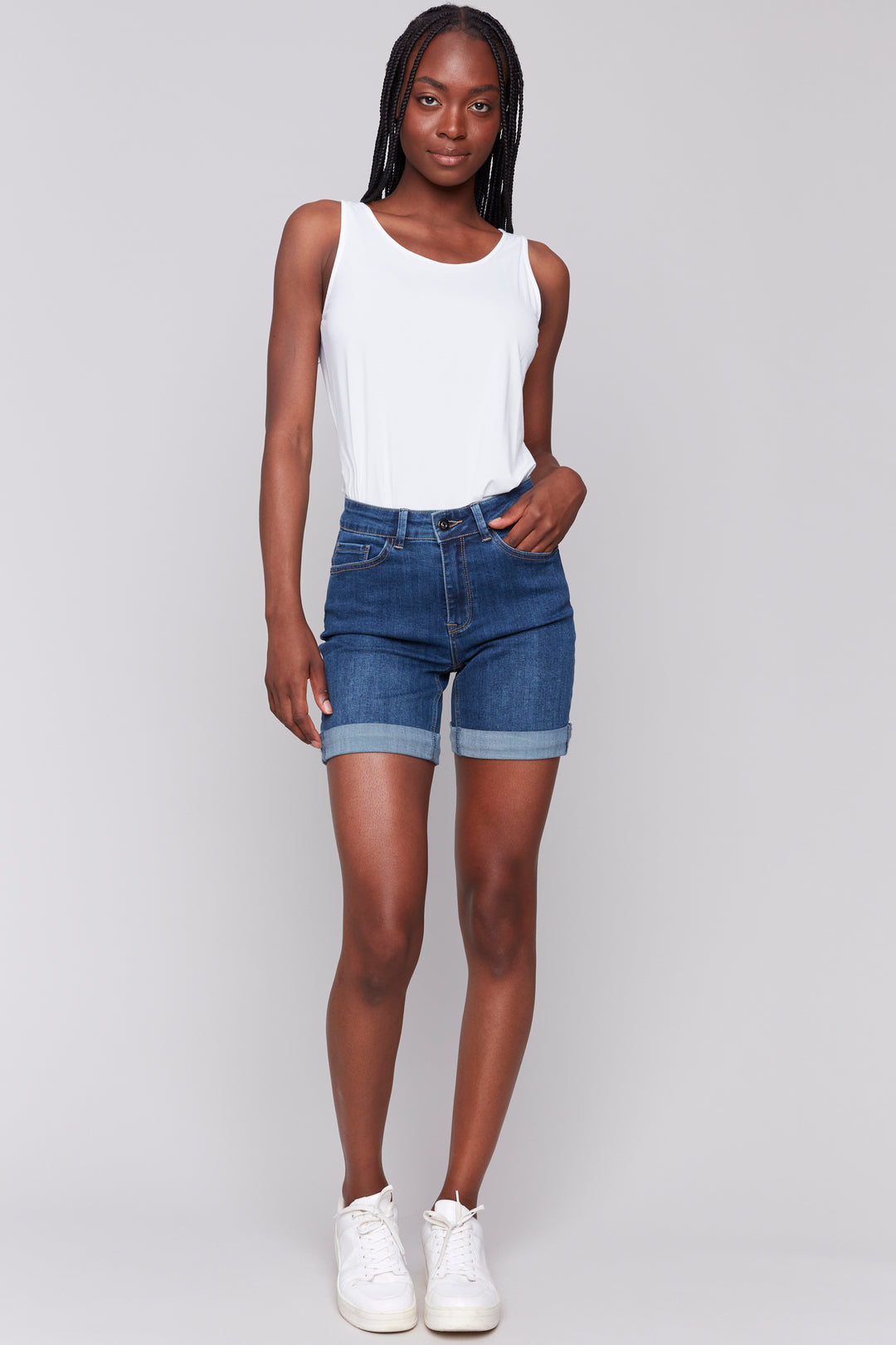 ROLLED CUFF JEAN SHORT