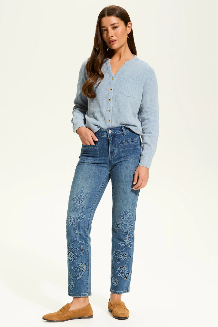 MEDIUM WASH CHRISTINE STRAIGHT ANKLE