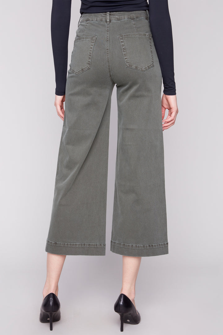 CROPPED PATCH POCKET FLARE JEAN