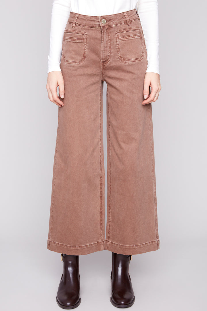 CROPPED PATCH POCKET FLARE JEAN