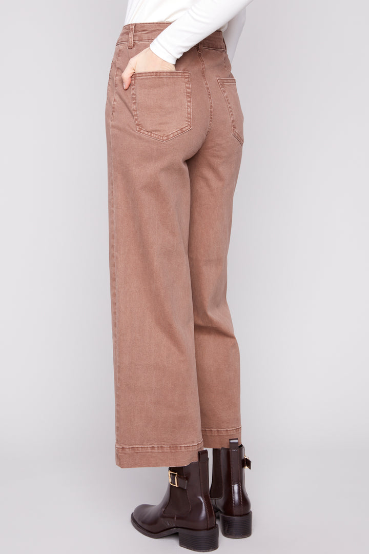 CROPPED PATCH POCKET FLARE JEAN