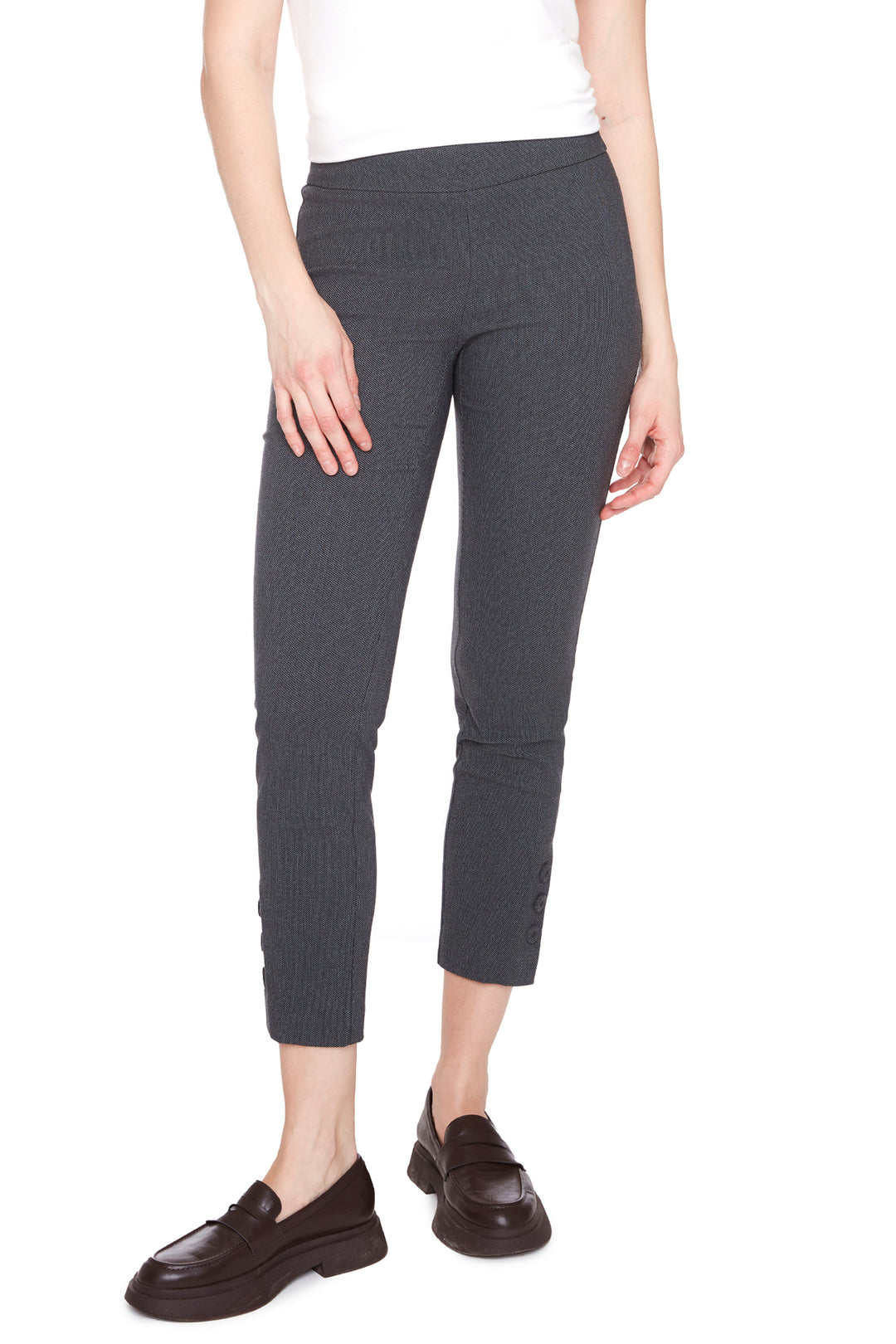 UP! Fall 2025 
These slim fit pants have been given a modern twist with a stylish texture pattern. With pull-on waistband, these pants are perfect for any occasion so dress them up or down. Pair them with a cozy sweater or sharp blazer for a chic and polished look.