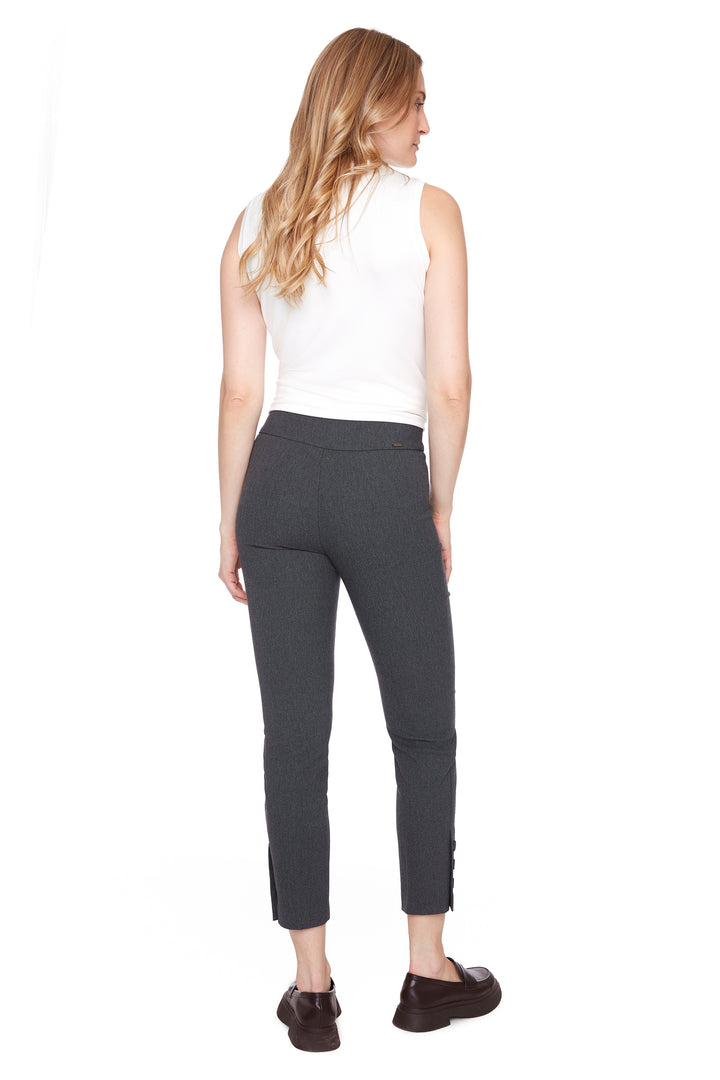 TEXTURED ANKLE PANT WITH BUTTONS