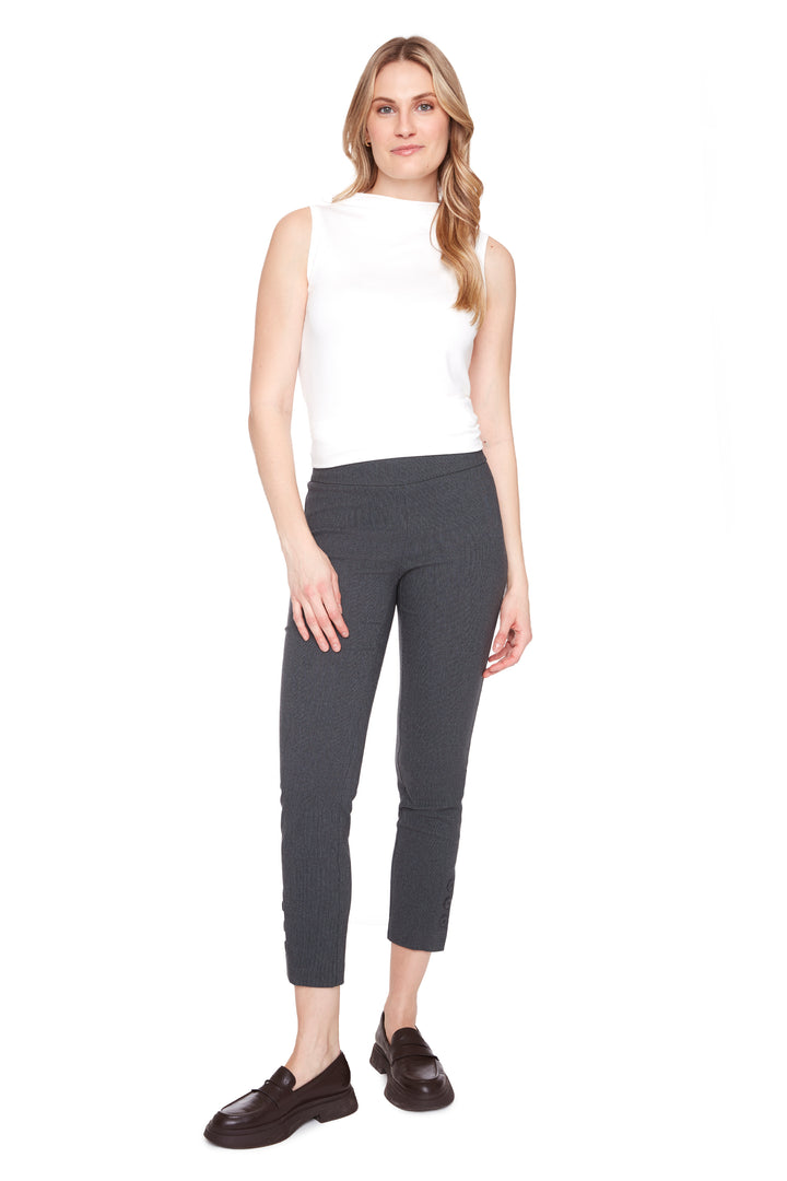 TEXTURED ANKLE PANT WITH BUTTONS