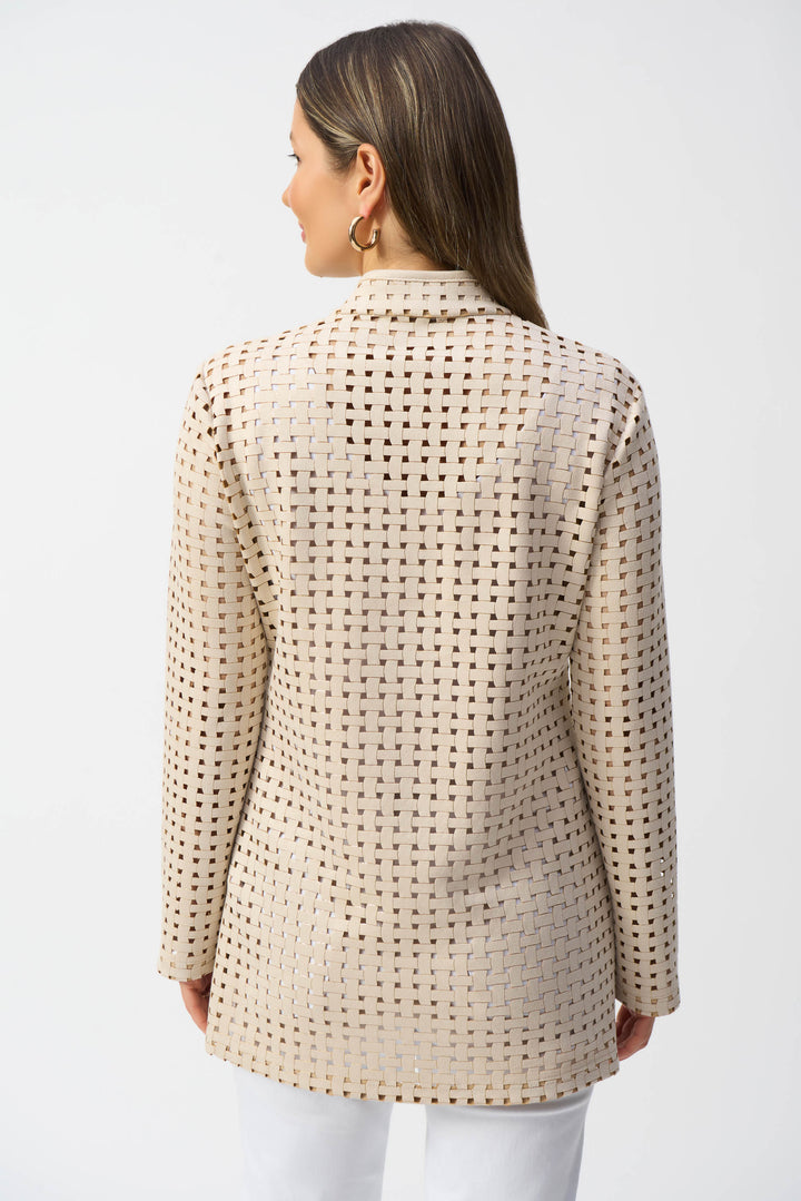 LASER CUT WOVEN SUEDE JACKET