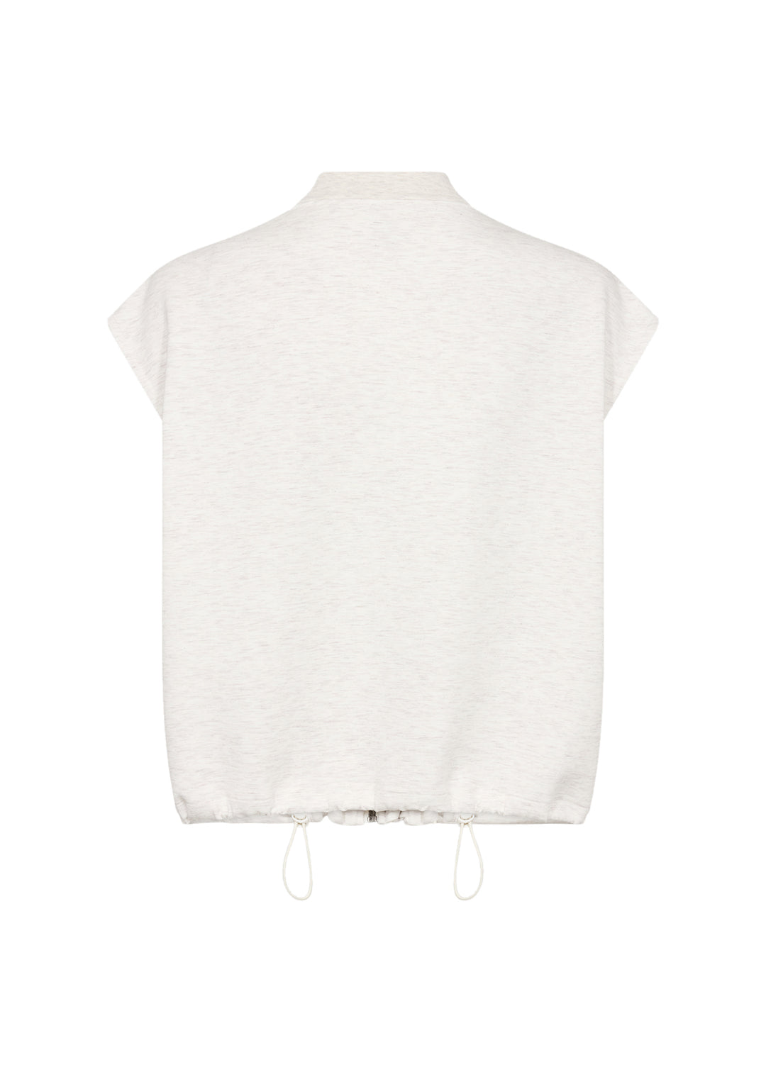 CREAM MELANGE ZIP VEST