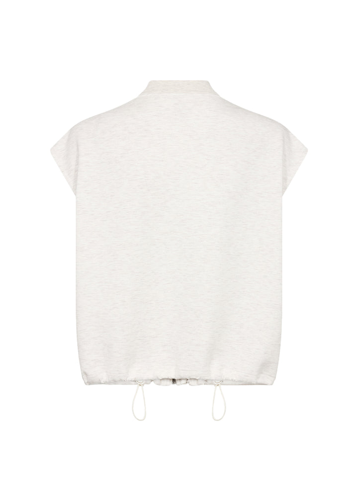 CREAM MELANGE ZIP VEST