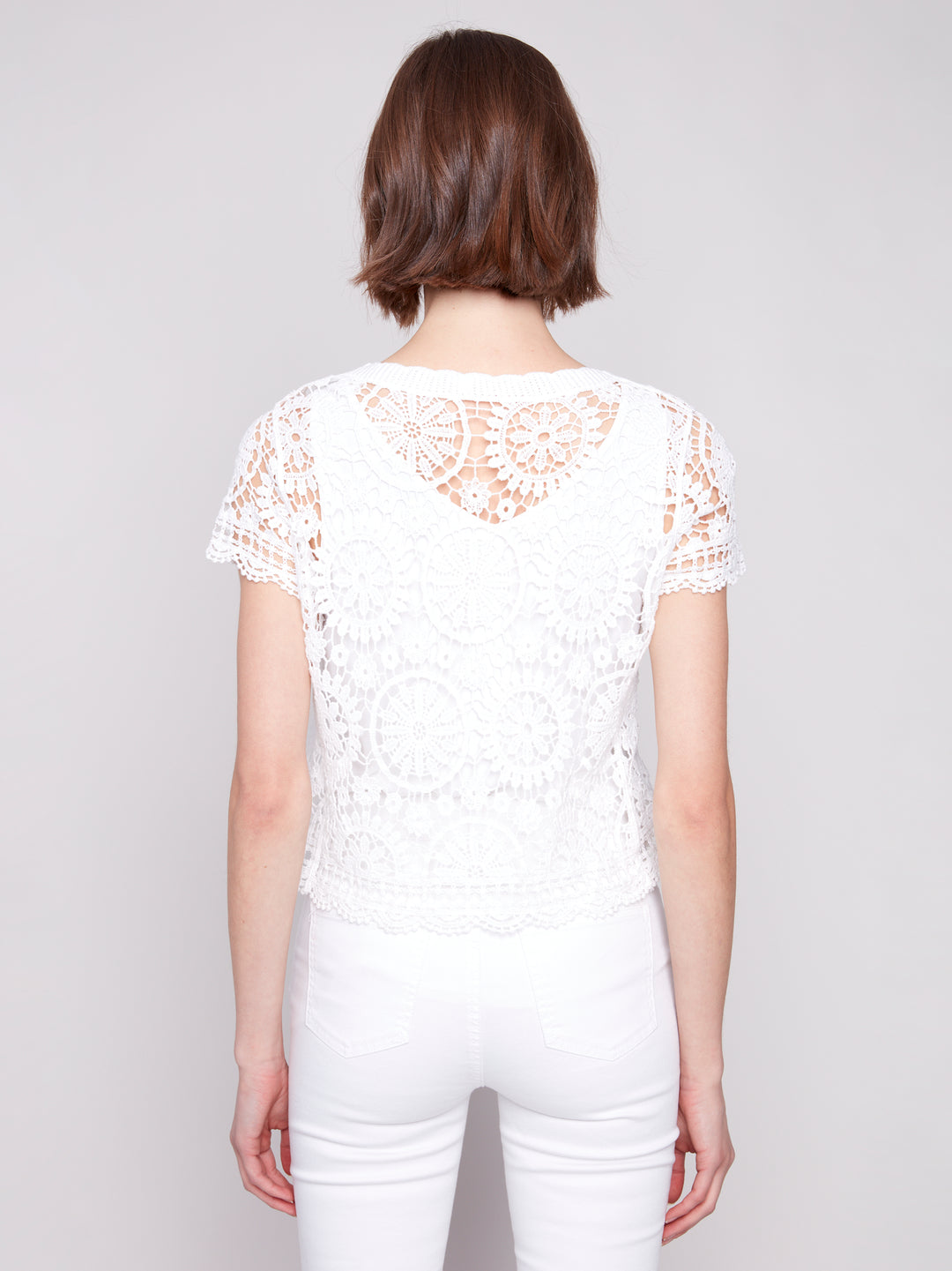 WHITE LACE CARDI