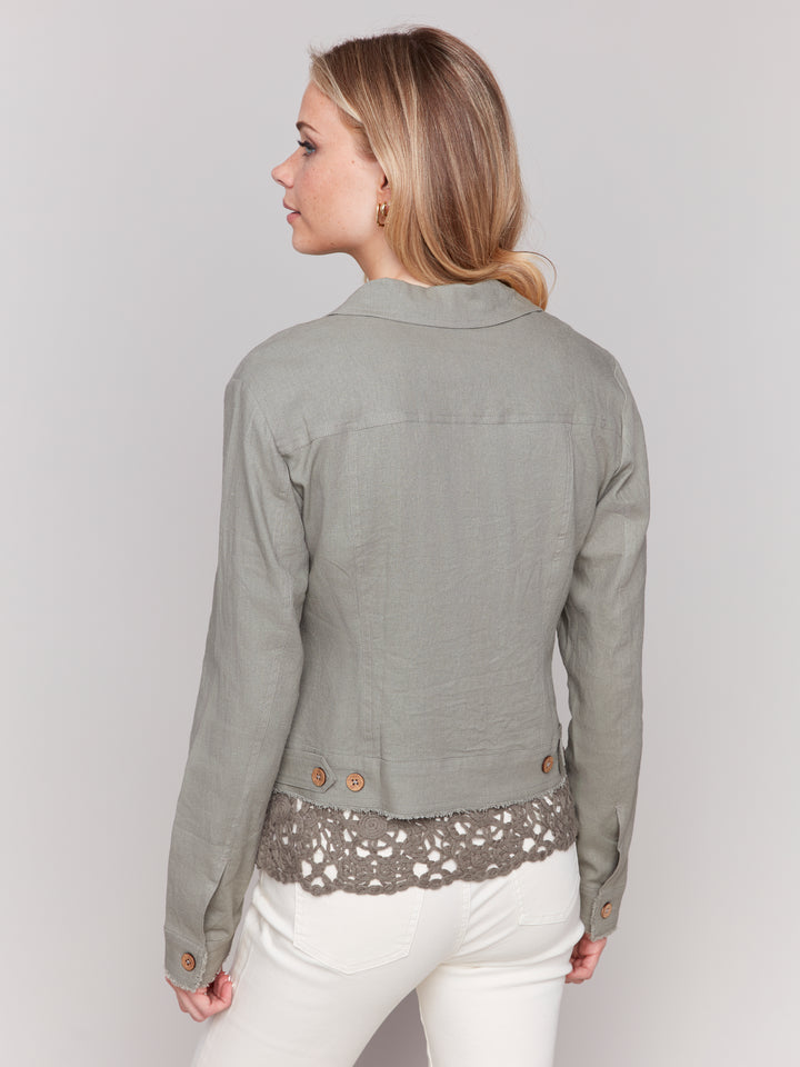 JACKET WITH FRAYED EDGES