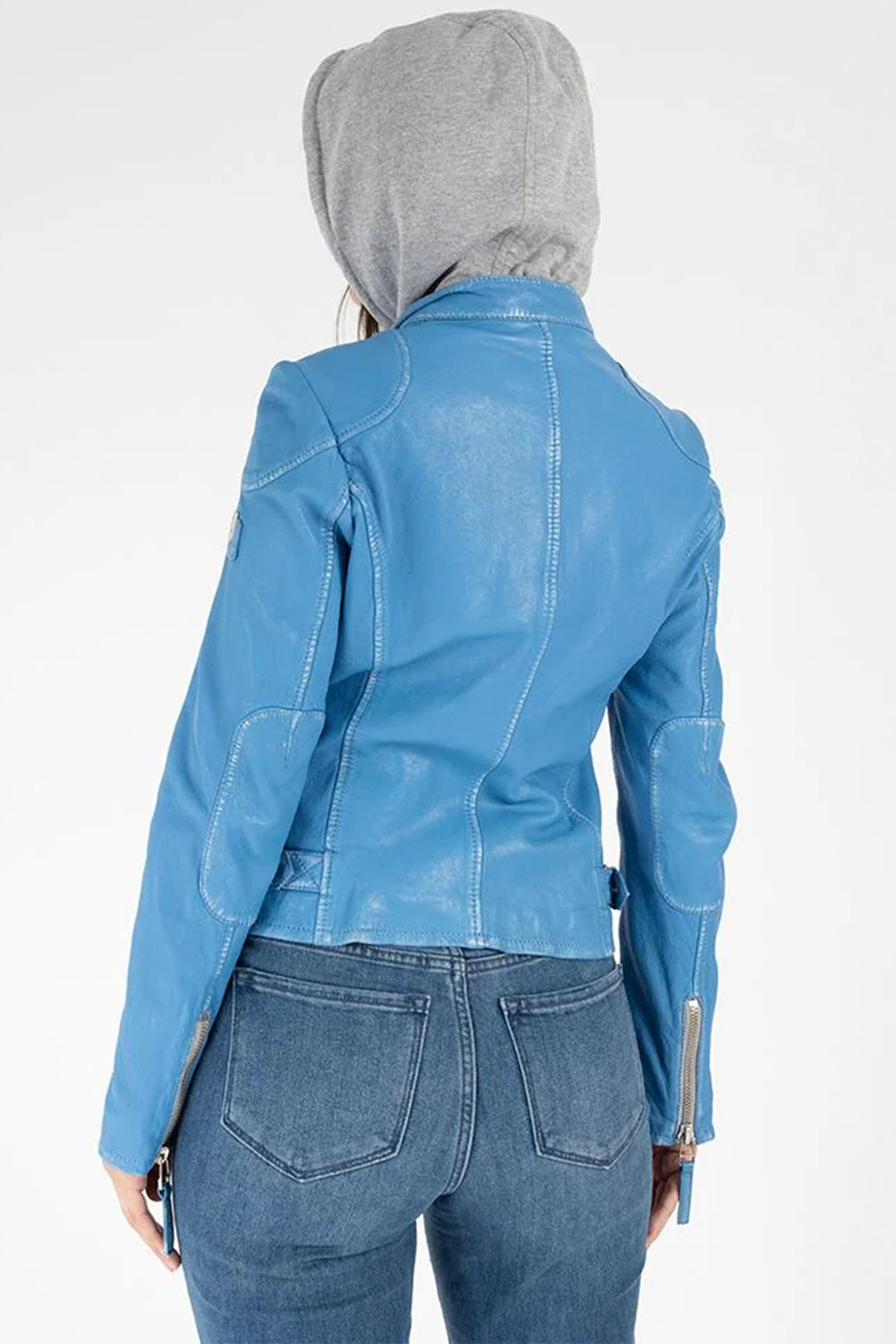 REAL LEATHER JACKET WITH HOOD